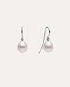 STERLING SILVER PEARL SHEPHERD HOOK EARRINGS