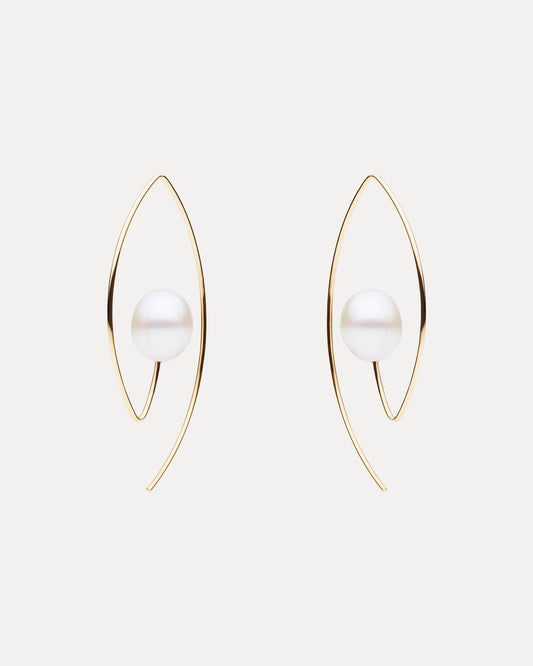9CT GOLD & PEARL GATTACA EARRINGS