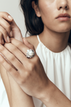 18CT SOUTH SEA PEARL & DIAMOND MARLO RING