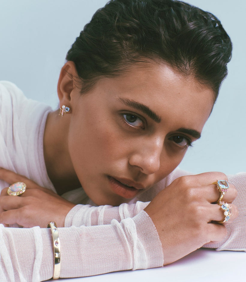 Aquamarine and on sale pink sapphire ring