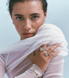 BESPOKE 18CT YELLOW GOLD AQUAMARINE, PINK SAPPHIRE & DIAMOND MIAH RING