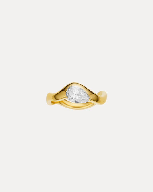 18CT YELLOW GOLD DIAMOND THAMES RING