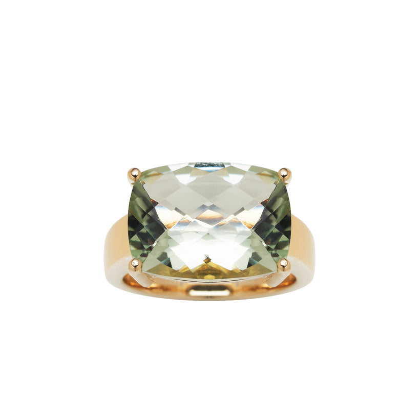 9CT GREEN AMETHYST PACIFIC RING