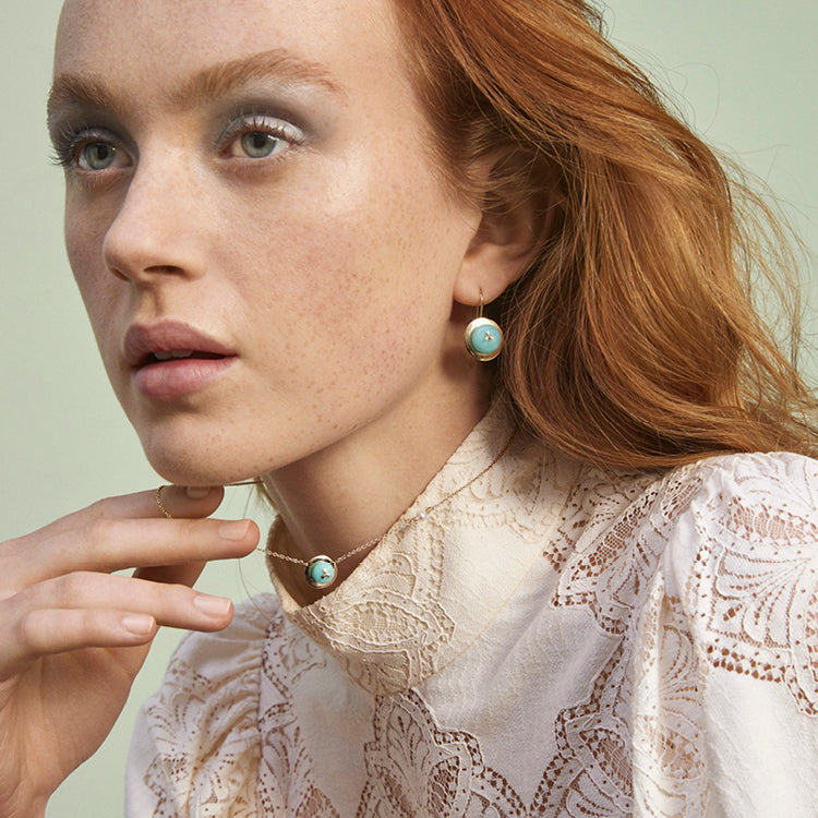 9CT AMAZONITE DEL CORSO EARRINGS