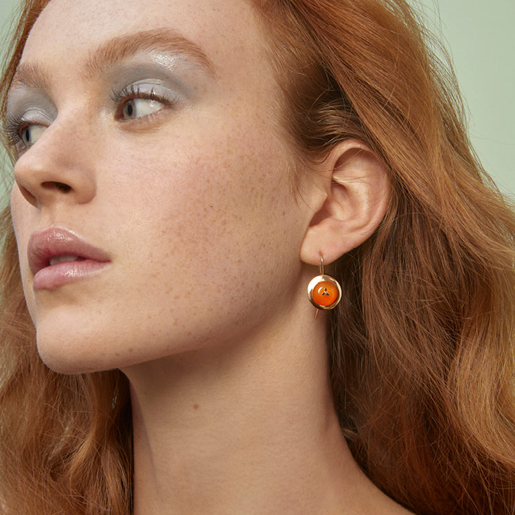 9CT CORNELIAN DEL CORSO EARRINGS