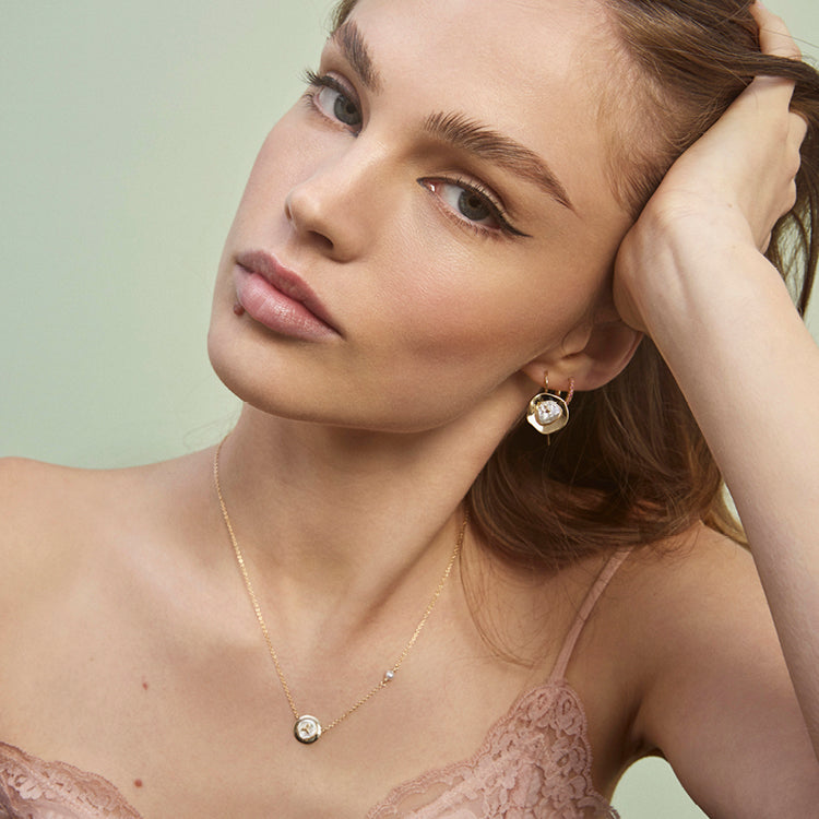 9CT KESHI PEARL DEL CORSO EARRINGS