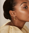 18CT YELLOW GOLD HONEY QUARTZ & CHAMPAGNE DIAMOND BONNARD EARRINGS