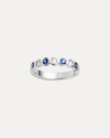 18CT WHITE GOLD SAPPHIRE & DIAMOND PIMLICO BAND