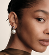 BESPOKE 18CT SOUTH SEA PEARL & PINK SPINEL EARRINGS