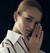 18CT ONYX & DIAMOND BROADWAY RING