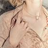 9CT PINK MORGANITE & PEARL CARRIE PENDANT