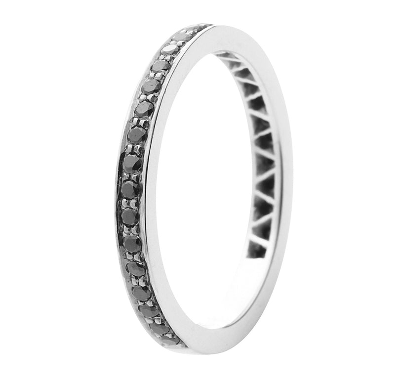 18CT BLACK DIAMOND GRAIN BAND