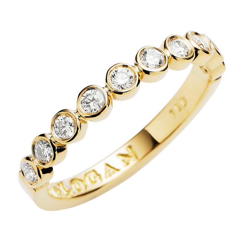 18CT YELLOW GOLD DIAMOND CHENIR BAND