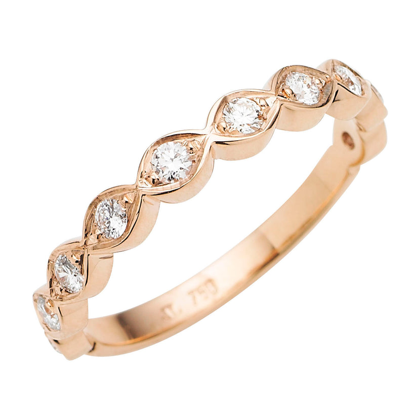 18CT ROSE GOLD DIAMOND CIENEGA BAND