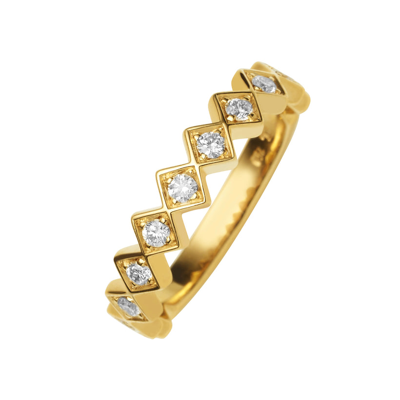 18CT GOLD DIAMOND TRULLI BAND
