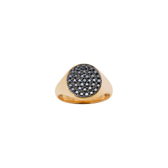 18CT BLACK DIAMOND SIGNET RING