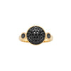 18CT YELLOW GOLD BLACK DIAMOND COPPOLA RING