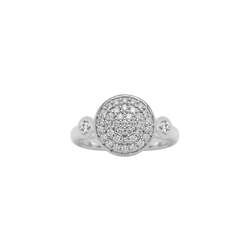 18CT WHITE GOLD DIAMOND COPPOLA RING