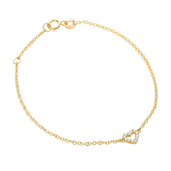 18CT DIAMOND MINI HEART BRACELET