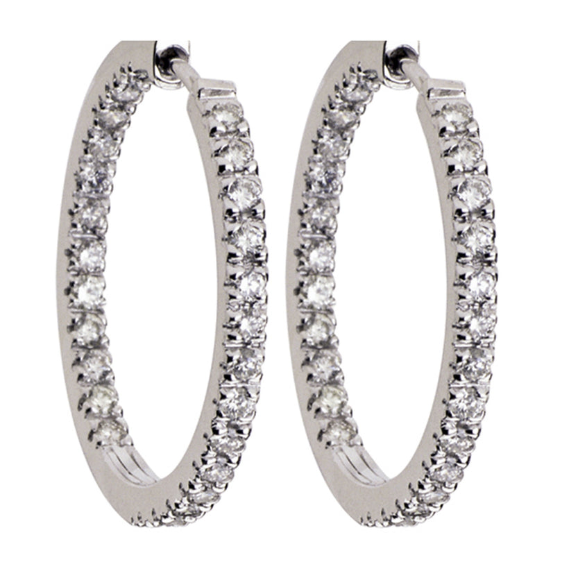 18CT DIAMOND HOOP EARRINGS