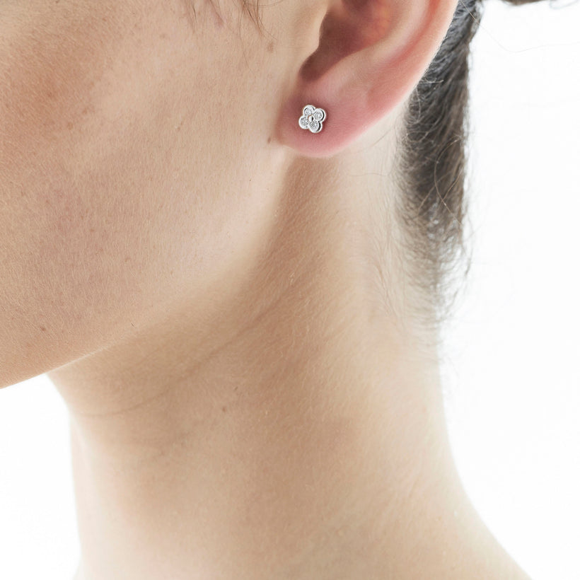 18CT DIAMOND FORGET ME NOT EARRINGS
