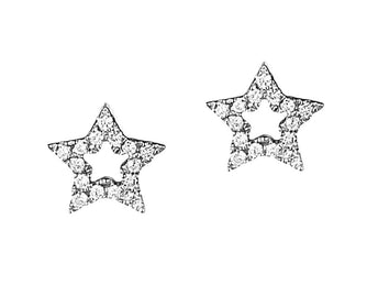 18CT DIAMOND MINI STAR EARRINGS