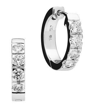 18CT WHITE GOLD DIAMOND 8 CUFF EARRINGS