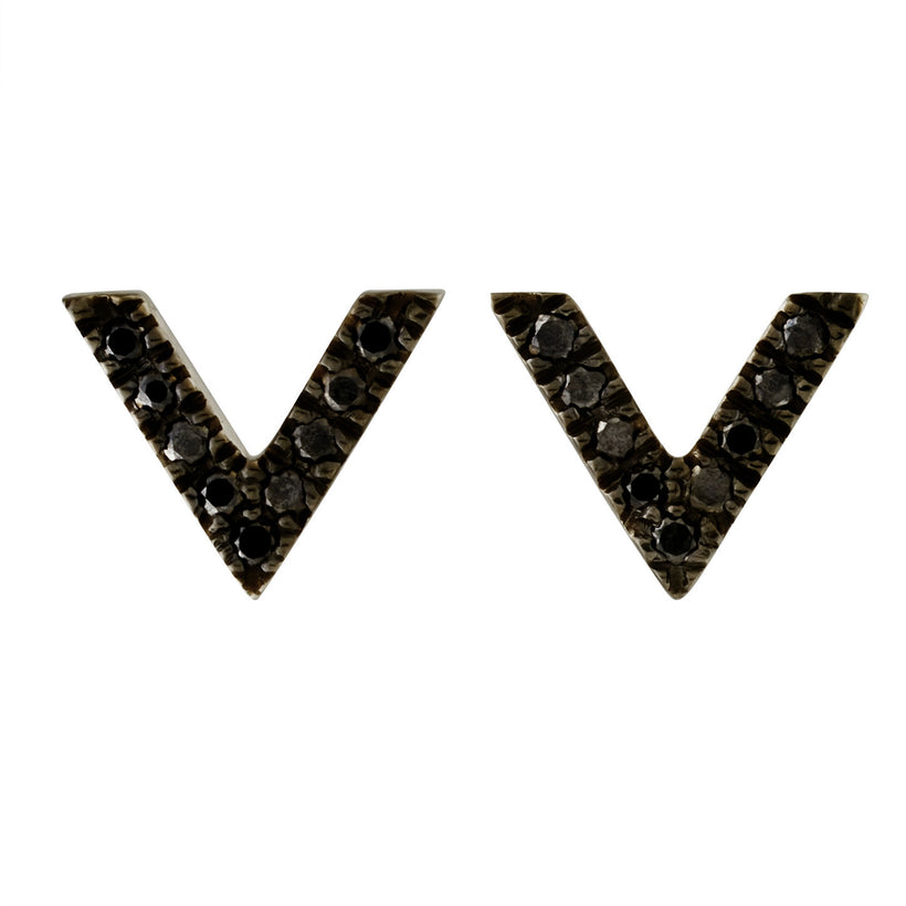 18CT VIVECKE BLACK DIAMOND STUD EARRINGS