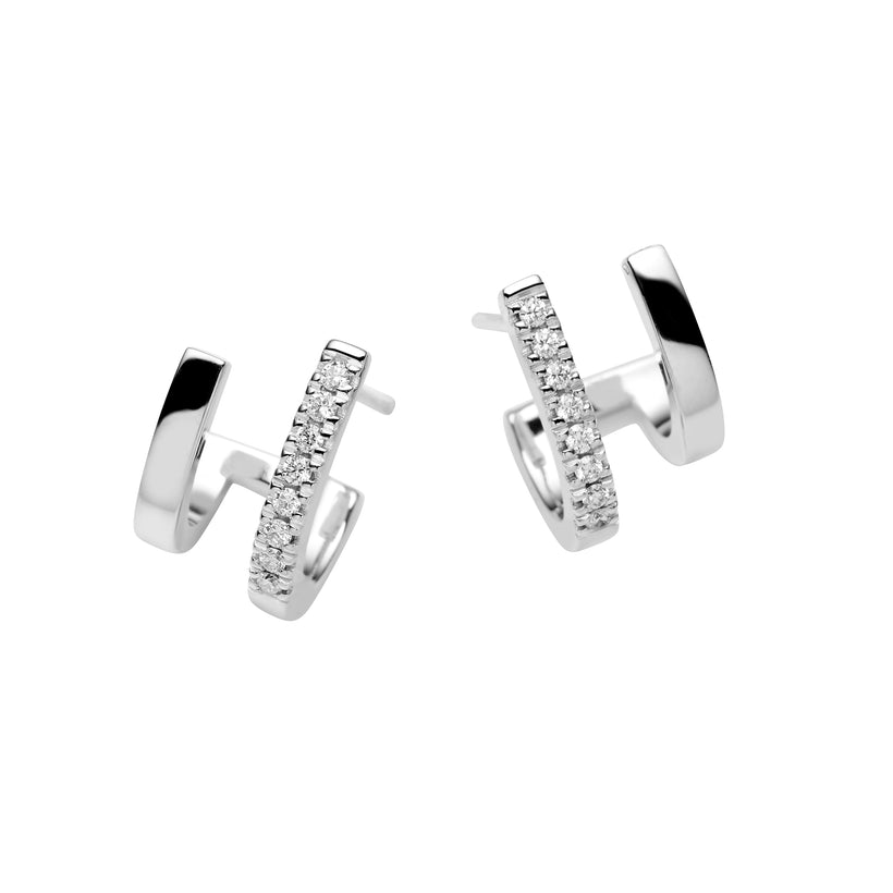 18CT DIAMOND DOPPIO EARRINGS