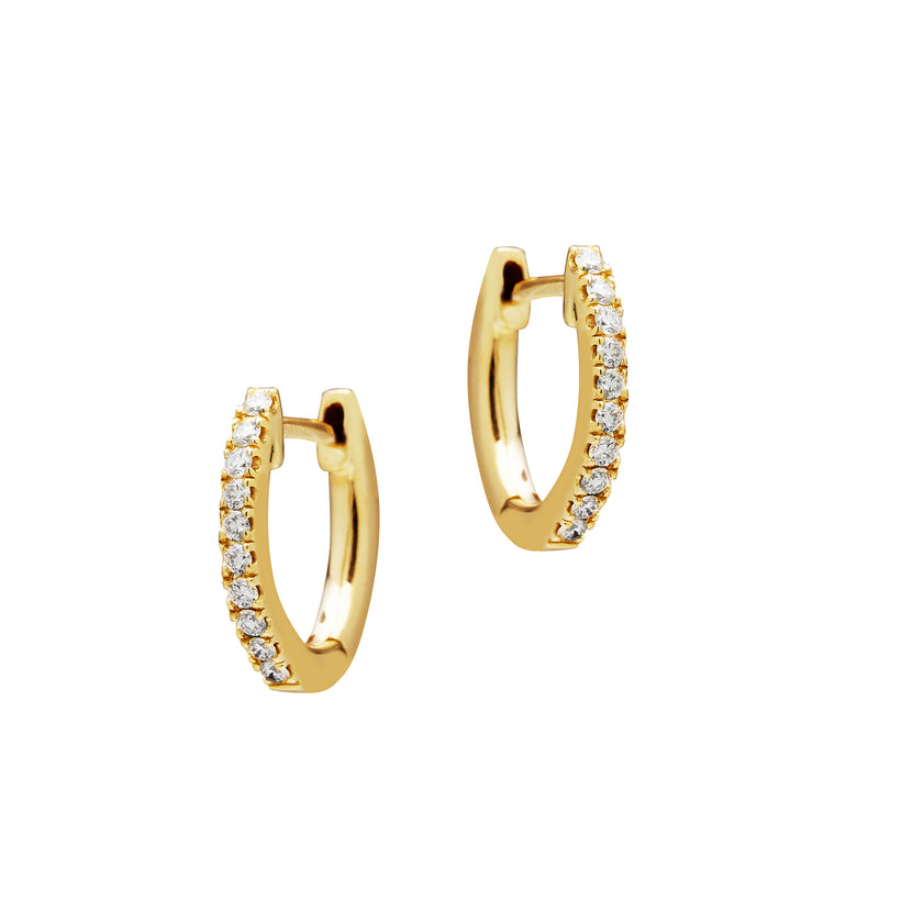 18CT YELLOW GOLD DIAMOND BRIGGS EARRINGS
