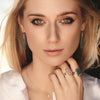 18CT GREEN AGATE & DIAMOND LEXINGTON RING