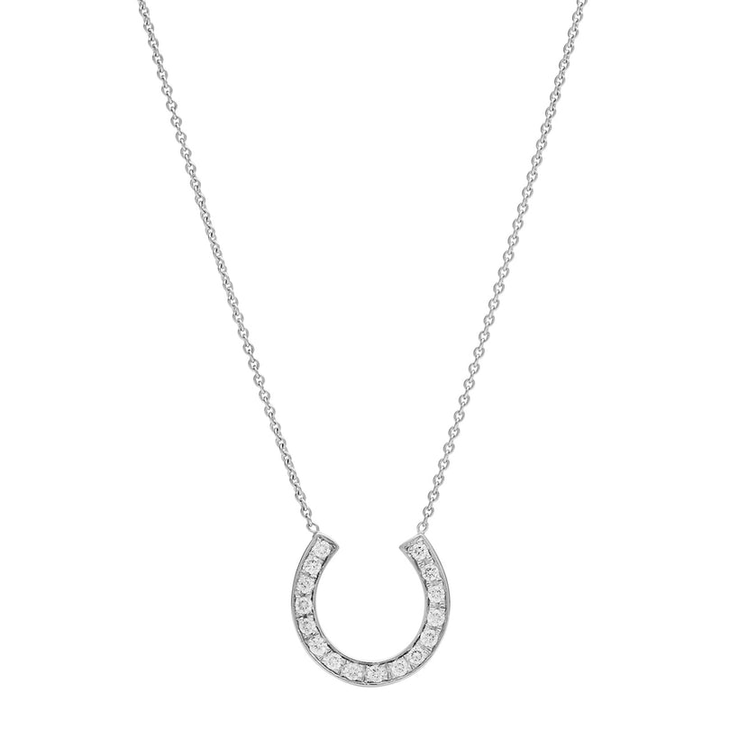 18CT WHITE GOLD DIAMOND LUCKY PENDANT