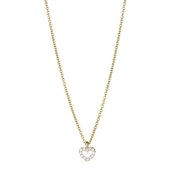 18CT YELLOW GOLD DIAMOND MINI HEART PENDANT