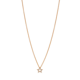 18CT ROSE GOLD DIAMOND MINI STAR PENDANT