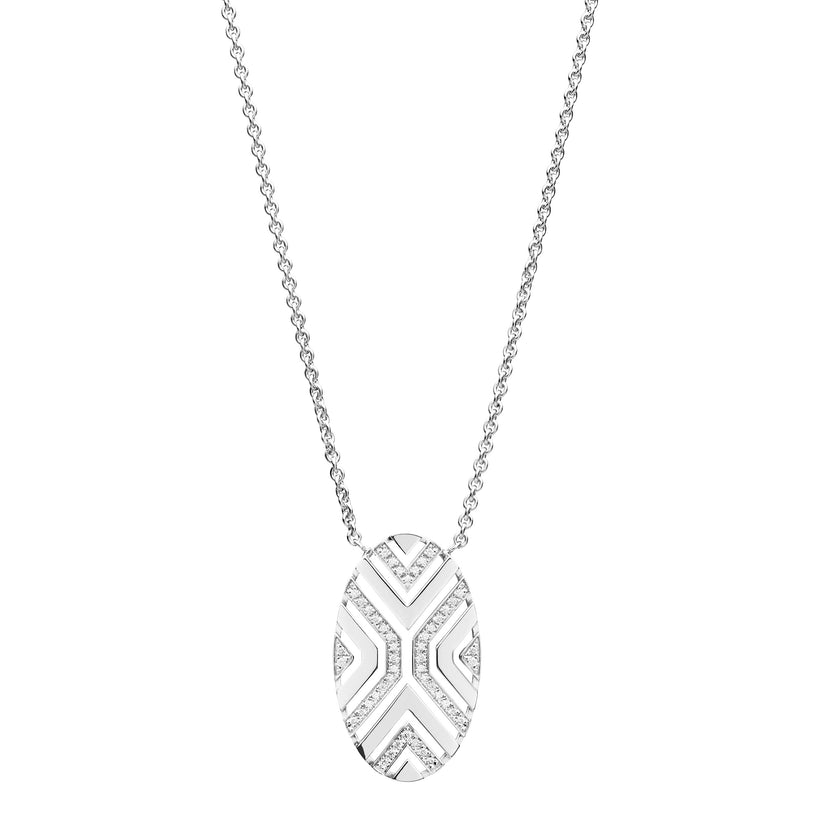18CT WHITE GOLD DIAMOND MATRIX PENDANT