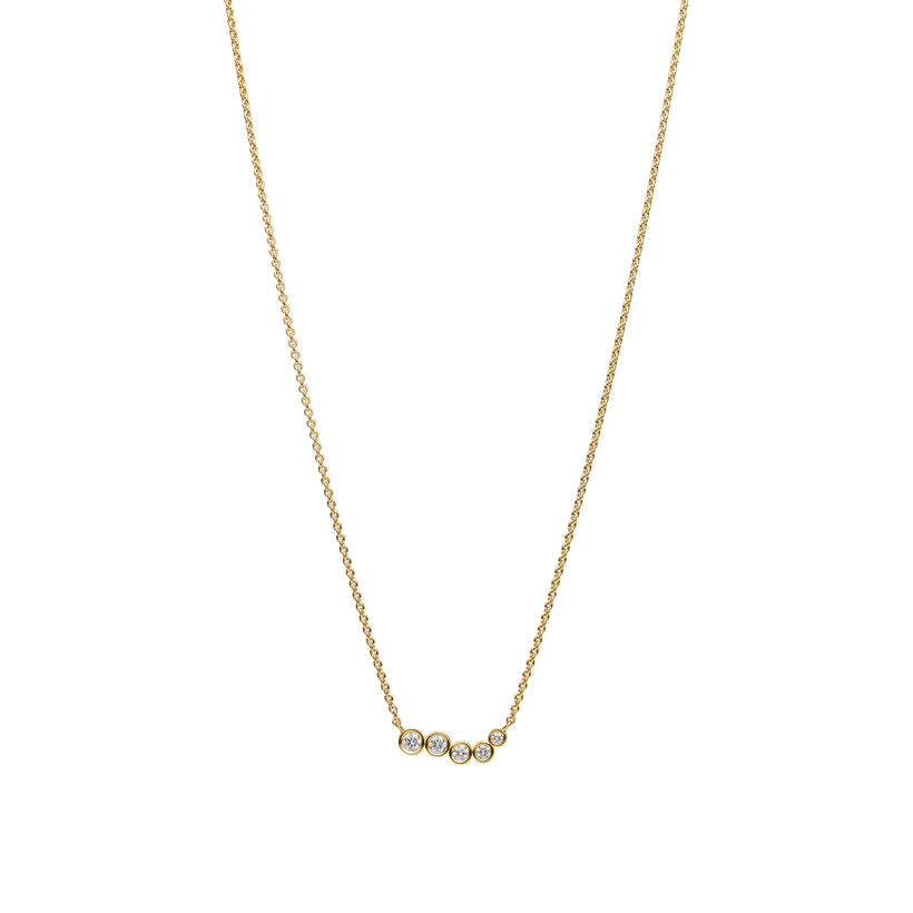 18CT YELLOW GOLD DIAMOND SIGOURNEY PENDANT