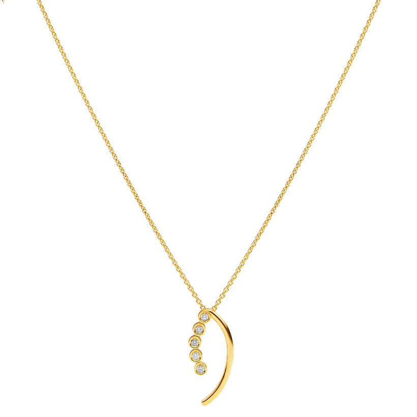 18CT YELLOW GOLD DIAMOND MARLEY PENDANT