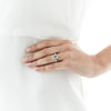 18CT AQUAMARINE & DIAMOND ROBERTSON RING