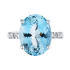 18CT AQUAMARINE AND DIAMOND WILSHIRE RING