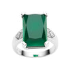 18CT GREEN AGATE & DIAMOND LEXINGTON RING