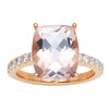 18CT ROSE GOLD PINK MORGANITE & DIAMOND LA DIVINA RING