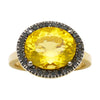 18CT HONEY QUARTZ & BLACK DIAMOND KAARINA RING