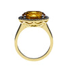 18CT HONEY QUARTZ & BLACK DIAMOND KAARINA RING
