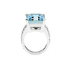 18CT WHITE GOLD AQUAMARINE & DIAMOND BESPOKE RING