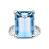 18CT WHITE GOLD AQUAMARINE & DIAMOND BESPOKE RING