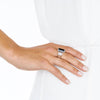 18CT ONYX & DIAMOND RONA RING