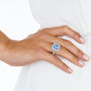18CT CEYLON SAPPHIRE & DIAMOND RING