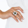 BESPOKE 18CT GREEN TOURMALINE, SAPPHIRE & DIAMOND RING