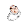 BESPOKE 18CT WHITE GOLD PINK MORGANITE & DIAMOND FORTE RING
