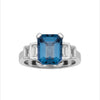 18CT LONDON BLUE TOPAZ & DIAMOND MONTMARTRE RING